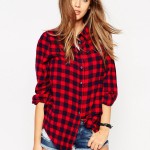 ASOS Boyfriend Shirt in Red Check €30.98 asos