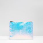 Skinnydip Exclusive Holographic Faux Snake A4 Zip Top Pouch 22.53e ASOS