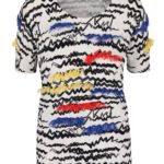 Čierno-krémové tričko s farebnými strapcami KARL LAGERFELD 250,95e ZOOT