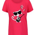 Ruzove tricko s obrazkom macky s git arou KARL LAGERFELD 90,95e ZOOT
