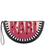 Červeno-čierna kožená listová kabelka v tvare melóna KARL LAGERFELD 170,95e ZOOT