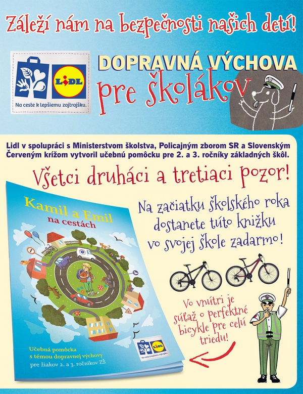 Lidl venuje všetkým druhákom a tretiakom knižku o dopravnej výchove Dopravná výchova Lidl