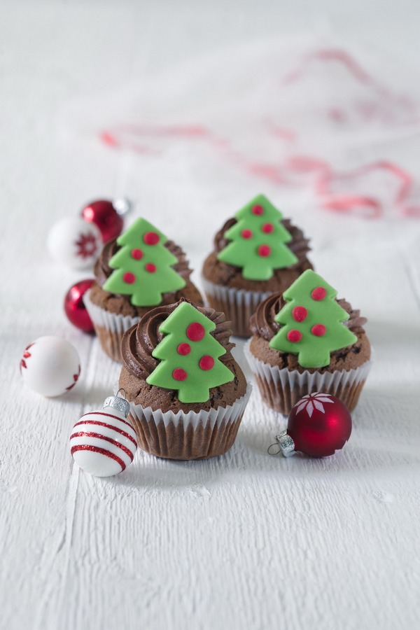 Vianočné čokoládové cupcakes