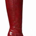 Twinset, Leather boots with crocodile print