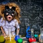 Funny,Little,Girl,Doing,Experiments,In,The,Laboratory.,Explosion,In